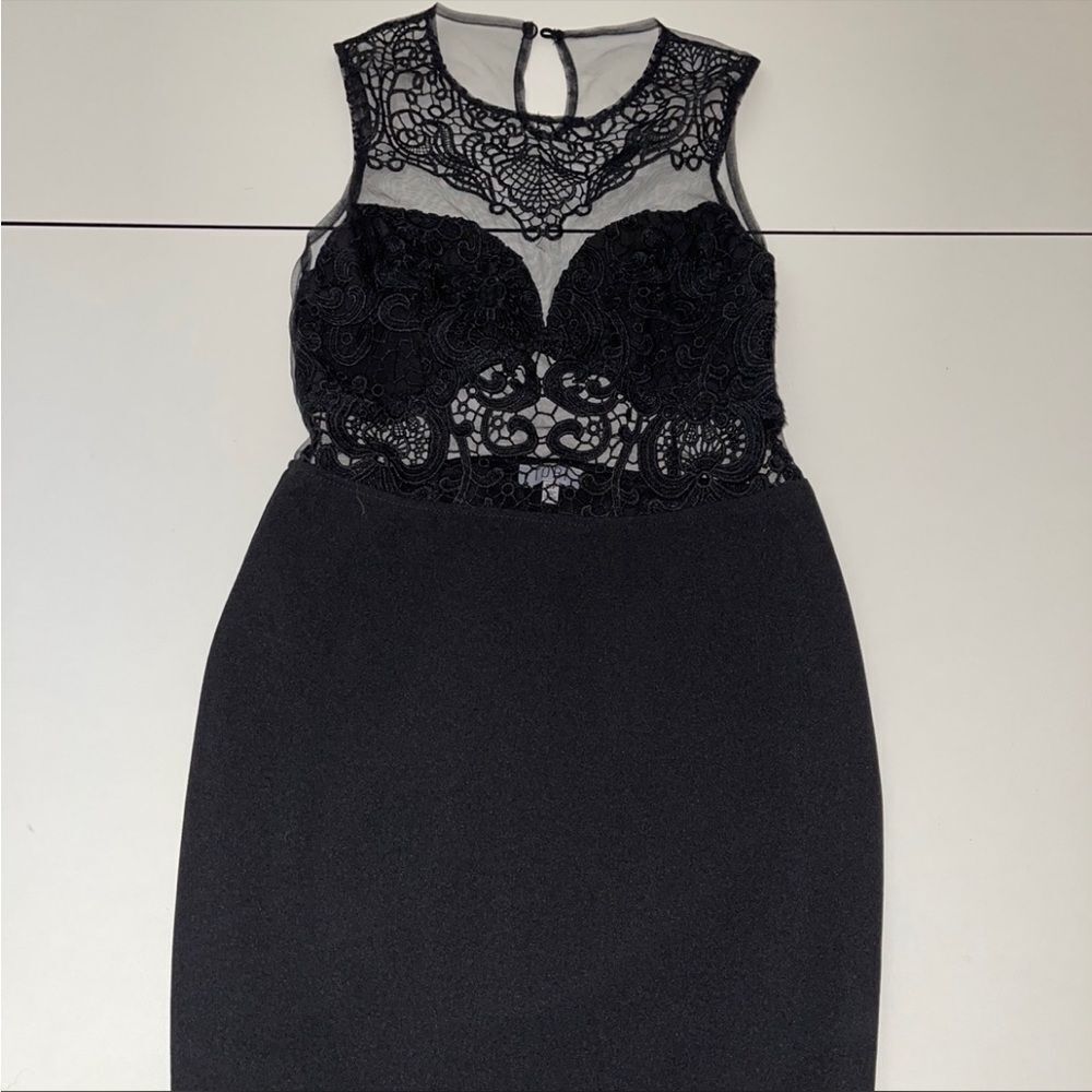 Tobi black mesh top dress small
